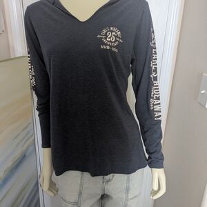 District Charcoal Long Sleeve Tee with Graphic Print